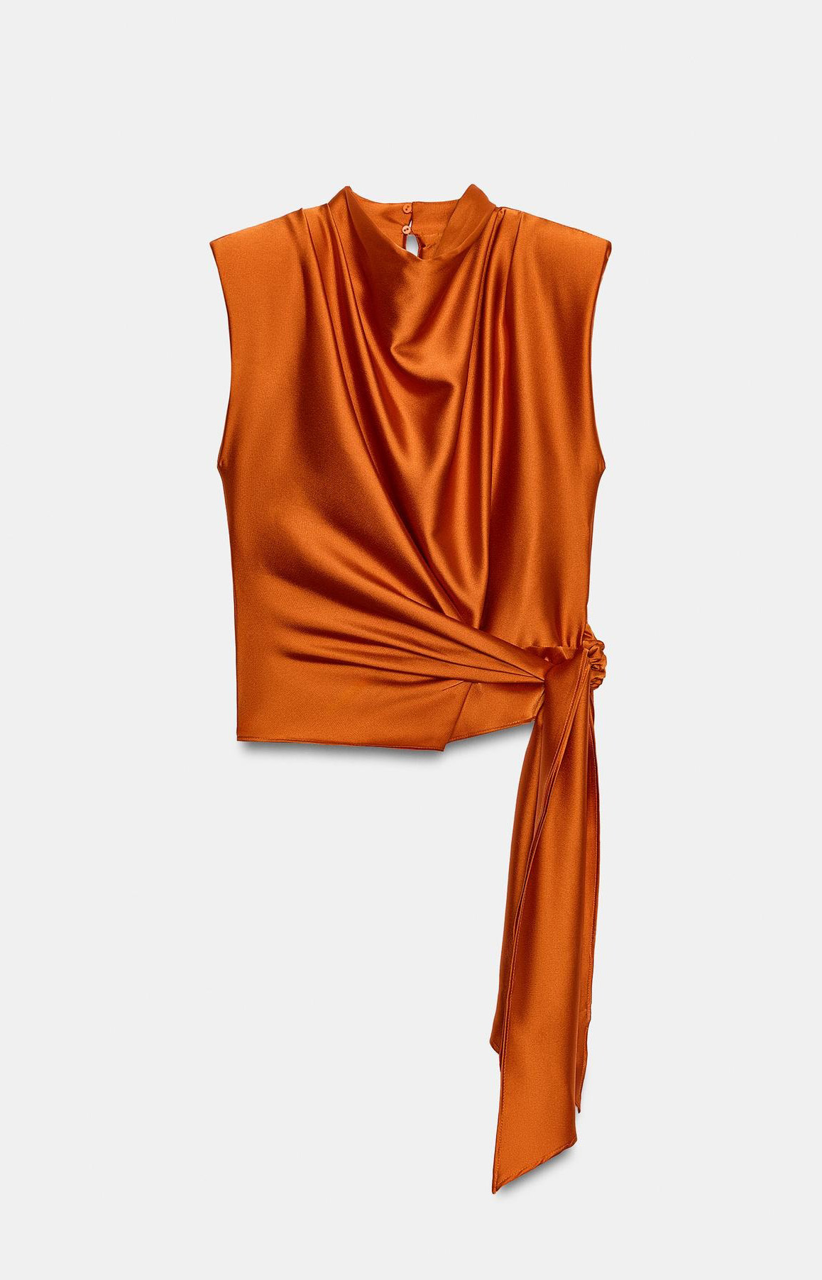ZARA, Knotted Satin Effect Top